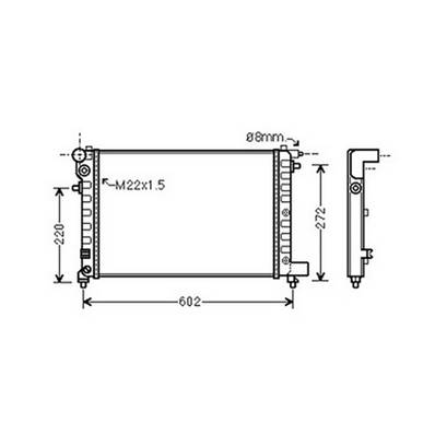 Radiateur de refroidissement moteur pour CITROËN SAXO 1999-2003, OEM: 1301VT, Neuf