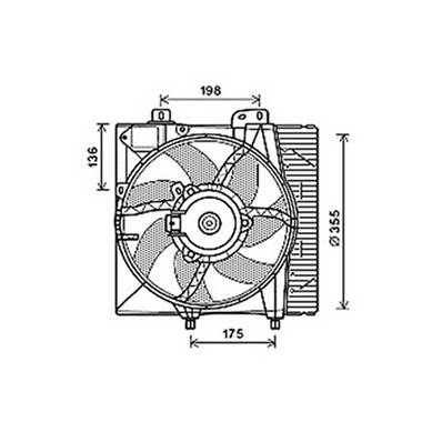 Ventilateur Radiateur moteur pour CITROËN C3 I ph.1 2002-2005, OEM: 1253H6, Neuf