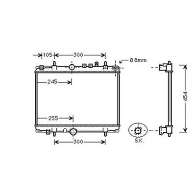 Radiateur de refroidissement moteur pour CITROËN C5 I ph.1 2001-2004, OEM: 133068, Neuf