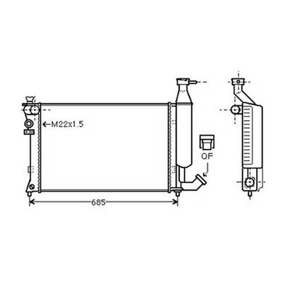 Radiateur de refroidissement moteur pour CITROËN BERLINGO I ph.1 1996-2002, OEM: 133008, Neuf