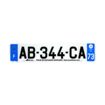 Plaque d'immatriculation AUTO LOGO PUBLICITE AURELIACAR en plexiglas homologuée 52x11cm