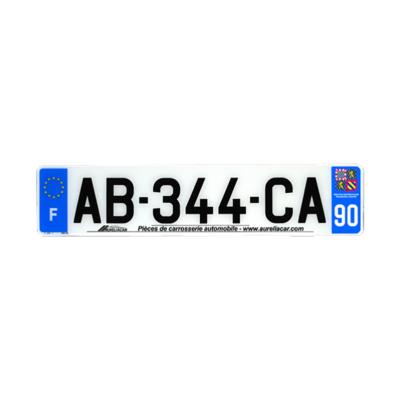 Plaque d'immatriculation AUTO LOGO PUBLICITE AURELIACAR en plexiglas homologuée 52x11cm