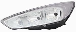 Phare Optique avant gauche pour FORD FOCUS III phase 2 2014-2018, H7+H15, corps chromé, Neuf