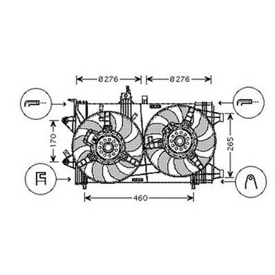 Ventilateur Radiateur moteur pour FIAT GRANDE PUNTO 2005-2009, OEM: 1341392, Neuf