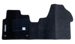 Tapis de sol Auto pour PEUGEOT EXPERT depuis 2016, avec sigle EXPERT, moquette noire et clips, Neuf