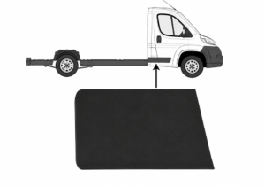 Moulure latérale de porte avant droite pour FIAT DUCATO depuis 2018, noire, empattement moyen, version châssis plateau, avec kit adhésif, Neuve
