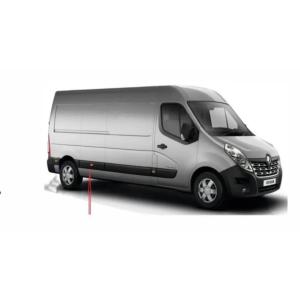 Moulure baguette centrale sur porte latérale droite pour RENAULT MASTER III phase 3, depuis 2019, trou feu antibrouillard, châssis long, noire, Neuve