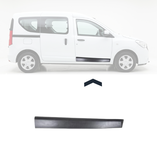 Moulure couverture porte avant droite pour DACIA LODGY phase 1 2012-2017, avec clips, noire gaufré, Neuve