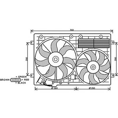 Ventilateur Radiateur moteur pour AUDI A3 3/5 Portes 2003-2008, OEM: 1K0121207AD, Neuf