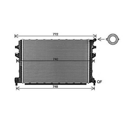 Radiateur de refroidissement moteur pour AUDI A3 3/5 Portes 2012-2016, OEM: 5Q0121251HS, Neuf