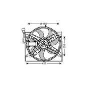 Ventilateur Radiateur moteur pour BMW Serie 3 E46 2001-2004, OEM: 17117790896, Neuf
