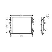 Radiateur de refroidissement moteur pour RENAULT KANGOO I ph.1 1997-2003, OEM: 2140000QA2, Neuf