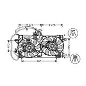Ventilateur Radiateur moteur pour FIAT PUNTO II ph.2 2003-2009, OEM: 46524624, Neuf
