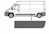 Moulure baguette lat�rale sur aile arri�re gauche pour PEUGEOT BOXER II phase 1, 2006-2014, ch�ssis long, grise fonc�e, 80cm, Neuve