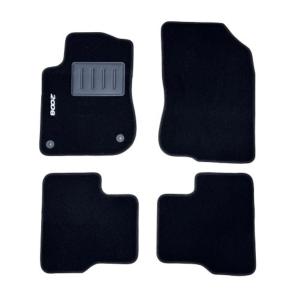 Kit 4 Tapis de sol Auto pour PEUGEOT 2008 I phase 2, 2016-2019, avec sigle 2008, moquette noire et clips, Neuf