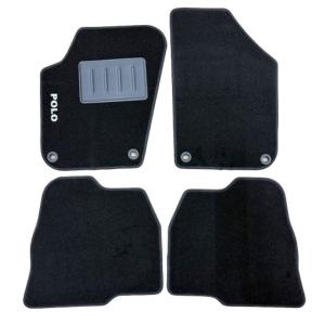 Kit 4 Tapis de sol Auto pour VOLKSWAGEN POLO 2001-2009, avec sigle POLO, avec CLIPS ovale, Neuf