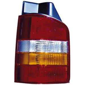 Feu arrière gauche pour VOLKSWAGEN TRANSPORTER T5, 2003-2009, (2 portes arrière), rouge/orange