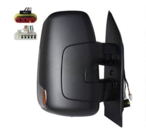 Rétroviseur droit pour IVECO DAILY depuis 2024, électrique, chauffant, noir, avec clignotant fumé, bras court, 7 broches, Neuf