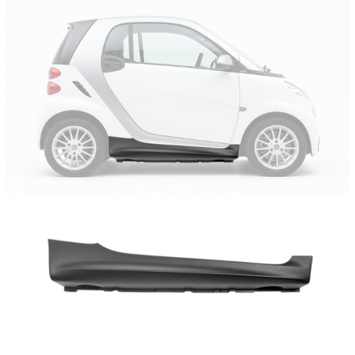 Moulure porte avant droit pour SMART FORTWO, 2007-2011, noire, baguette, Neuve