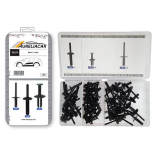 Coffret de 70 assortiments de Rivets plastiques de moulure et élargisseurs d''ailes pour BMW MINI, Neuf