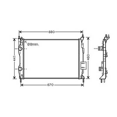 Radiateur de refroidissement moteur pour NISSAN QASHQAI I ph.1 2007-2010, OEM: 21410JD01B, Neuf