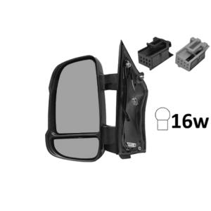 Rétroviseur gauche électrique pour PEUGEOT BOXER II 2014-2023 bras court, dégivrant, sonde, feu clignotant orange (16W), Neuf