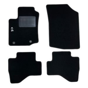 Kit 4 Tapis de sol Auto pour CITROEN C1 depuis 2014, avec sigle C1, moquette noire et clips, Neuf