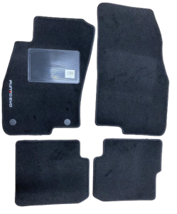 Kit 4 Tapis de sol Auto pour FIAT PUNTO EVO 2009-2012 avec sigle PUNTO, moquette noire, avec CLIPS, Neuf