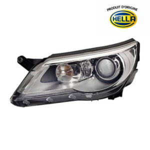 Phare Optique avant gauche pour VOLKSWAGEN TIGUAN I ph. 1 2007-2011, produit d'origine HELLA, BI-XENON D1S+H7, Neuf