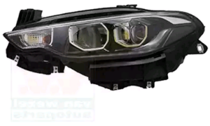 Phare optique à LED avant gauche H7+H15 pour FIAT TIPO II phase 1, 2015-2020, fond noir, corniche chromé, MAGNETI MARELLI, neuf