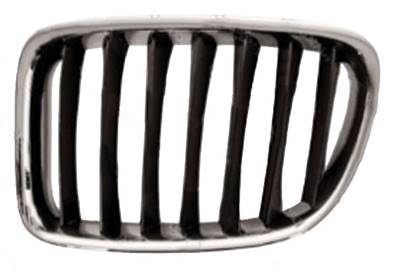 Grille de radiateur gauche pour BMW X1 E84 ph. 1 2009-2012, noir avec profil chromé, Neuve