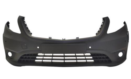 Pare chocs avant pour MERCEDES VITO III (W447) 2019-2024, avec cache crochet, avec antibrouillard, gris, 4 trous radar+2 Park Assist, trou pour la recharge électrique, Mod. E-VITO, Neuf