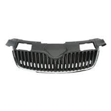 Grille radiateur pour SKODA FABIA II ph. 1 2007-2010, noire, cadre chromée, Neuve