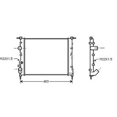 Radiateur de refroidissement moteur pour RENAULT CLIO II ph.2 2001-2005, OEM: 7700838134, Neuf
