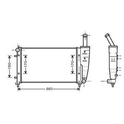 Radiateur de refroidissement moteur pour FIAT PUNTO II ph.2 2003-2009, OEM: 51724183, Neuf