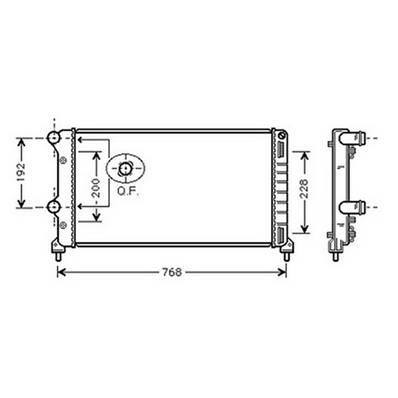 Radiateur de refroidissement moteur pour FIAT DOBLO I ph.2 2006-2010, OEM: 46807378, Neuf