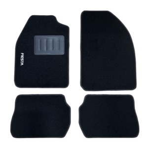 Kit 4 Tapis de sol Auto pour FORD FIESTA de 2002 à 2005, sigle fiesta, moquette noire, Neuf