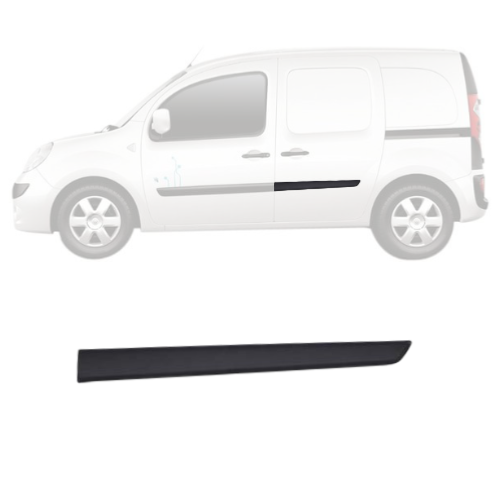 Moulure baguette latérale sur porte arrière gauche pour RENAULT KANGOO II phase 2, 2013-2020, Noire, Neuve
