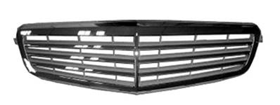 Grille radiateur centrale pour MERCEDES (W204) CLASSE C ph. 1 2007-2011, complet, Chromé argent, Mod. Elegance, Neuve