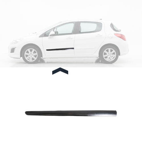 Moulure porte avant gauche pour PEUGEOT 308 I phase 1, 2007-2011, noire lisse, Mod. 5 portes, Neuve