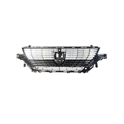 Grille de calandre pour PEUGEOT 308 III phase 1 depuis 2021, noire structurée, avec bords chromés, avec trou camera, trous radar, Neuve