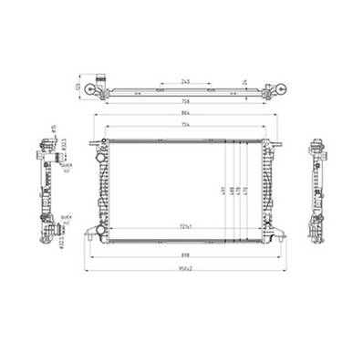 Radiateur de refroidissement moteur pour AUDI A5 I ph.2 2011-2017, OEM: 8W0121251AK, Neuf