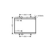 Radiateur de refroidissement moteur pour CITROËN BERLINGO I ph.2 2002-2008, OEM: 1330F4, Neuf
