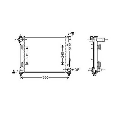 Radiateur de refroidissement moteur pour FIAT 500 ph.1 2007-2015, OEM: 51785398, Neuf