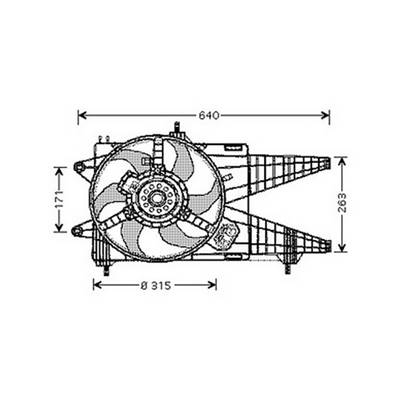 Ventilateur Radiateur moteur pour FIAT PUNTO II ph.2 2003-2009, OEM: 51738689, Neuf