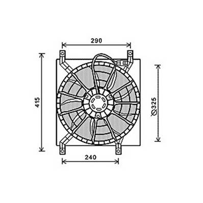 Ventilateur Radiateur moteur pour FIAT SEDICI depuis 2007, OEM: 71743783, Neuf