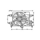 Ventilateur Radiateur moteur pour FIAT DOBLO I ph.2 2006-2010, OEM: 51774951, Neuf