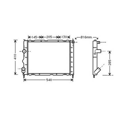 Radiateur de refroidissement moteur pour RENAULT KANGOO I ph.1 1997-2003, OEM: 7700430648, Neuf