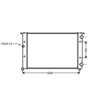 Radiateur de refroidissement moteur pour VOLKSWAGEN GOLF III 1991-1997, OEM: 1H0121253AK, Neuf