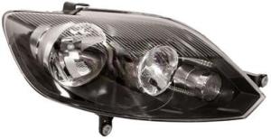 Phare Optique avant droit pour VOLKSWAGEN GOLF PLUS phase 2, 2009-2014, H7+H15, noir, Neuf